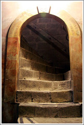 Stairway leading to the Greek Orthodox section, Church of the Holy Sepulchre, Christian Quarter, Old City of Jerusalem.