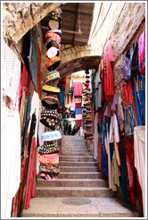 Hats for sale on small street off of David Street, Christian Quarter, Old City of Jerusalem.