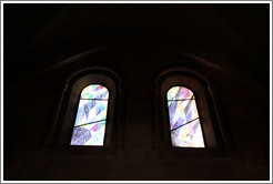 Stained glass windows.  Lutheran Church of the Redeemer, Christian Quarter, Old City of Jerusalem.