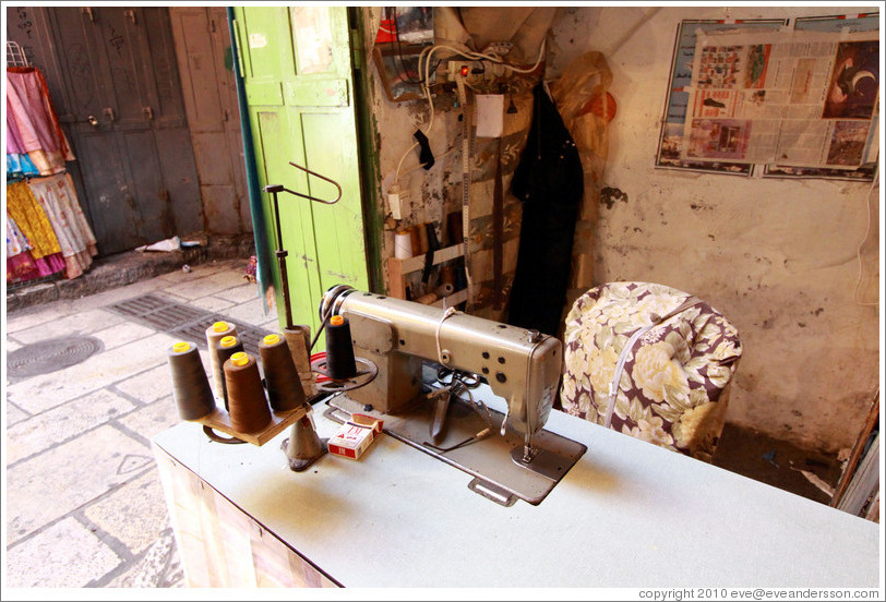 Sewing machine, Christian Quarter, Old City of Jerusalem.