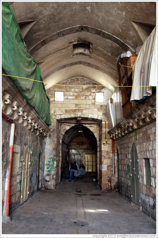 Street at or near boundary of Jewish and Muslim Quarters, Old City of Jerusalem.