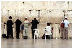 Men praying, Western (Wailing) Wall, Old City of Jerusalem.