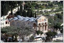 Church of All Nations, Mount of Olives.  Viewed from the Yeusefiya cemetery, Jerusalem.