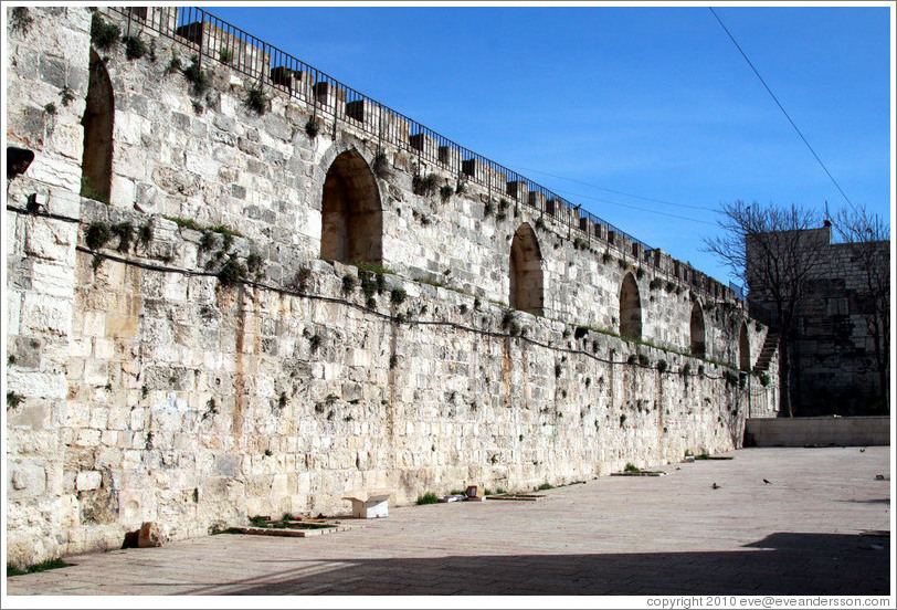 City wall, el-Ghazali Square, Muslim Quarter, Old City of Jerusalem.