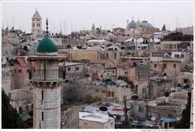 View of the Old City of Jerusalem from the Austrian Hospice of the Holy Family.