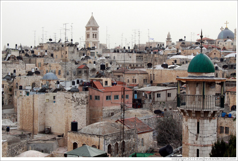 View of the Old City of Jerusalem from the Austrian Hospice of the Holy Family.