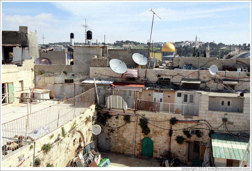 View from the rooftops, Old City of Jerusalem.