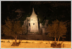 Tomb of Absalom, Kidron Valley, at night.