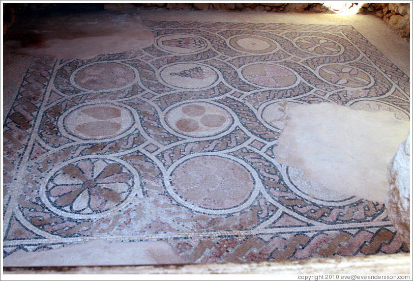 Mosaic, Byzantine Church, desert fortress of Masada.