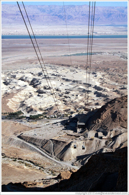 Cable car, desert fortress of Masada.