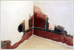 Remnants of a painted wall, commandant's headquarters, desert fortress of Masada.