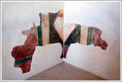 Remnants of a painted wall, commandant's headquarters, desert fortress of Masada.