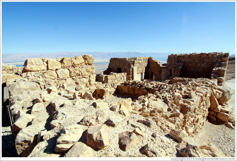 Commandant's residence, desert fortress of Masada.