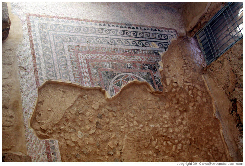 Mosaic floor, Western Palace, desert fortress of Masada.