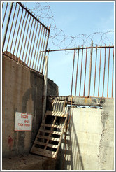 Precarious "ladder" used to access the jetty from which good views of the Old Jaffa waterfront can be found.