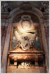 Skeleton with scythe.  Basilica di San Pietro in Vincoli (Saint Peter in Chains).