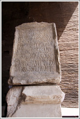 Engraved stone.  The Colosseum.
