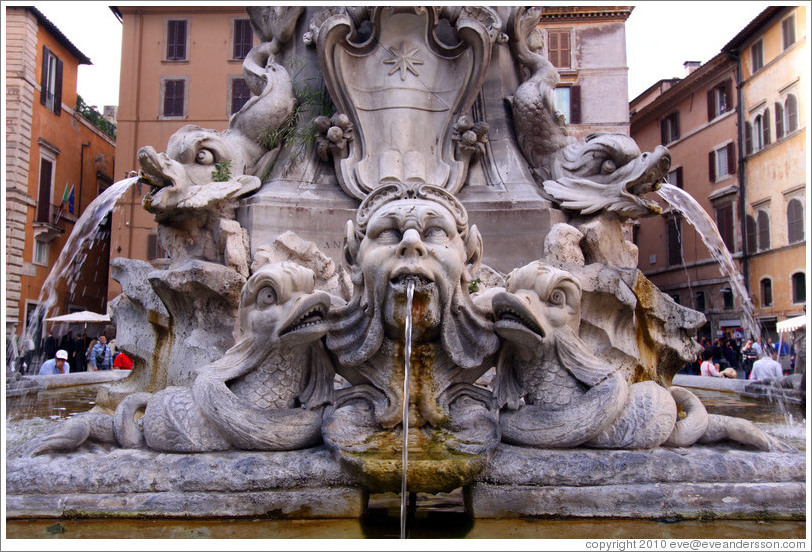 Fountain detail, Piazza della Rotonda.