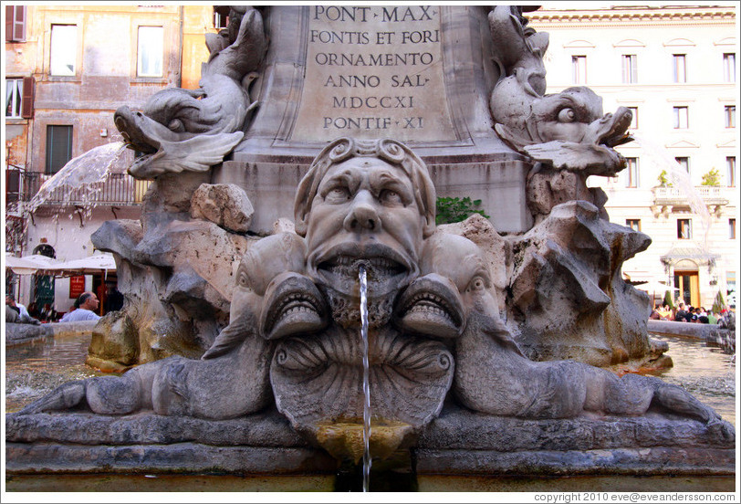 Fountain detail, Piazza della Rotonda.