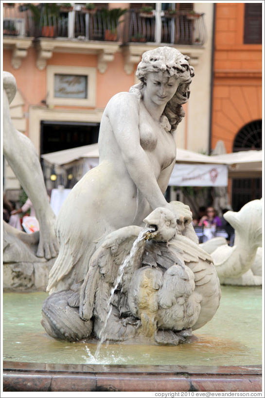 Woman and creature, Fontana del Moro (the Moor Fountain), Piazza Navona.