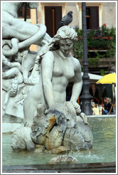 Woman and creature (and a pigeon), Fontana del Moro (the Moor Fountain), Piazza Navona.