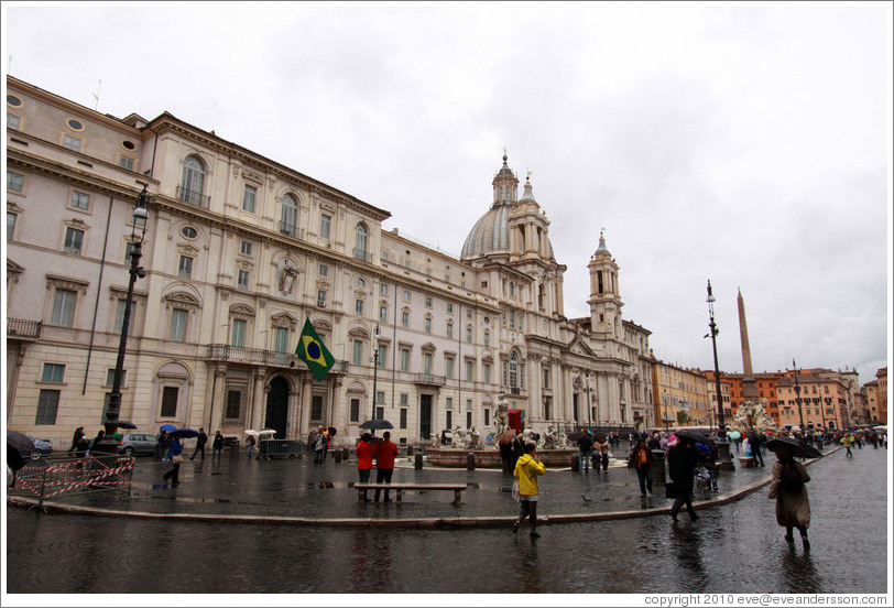 Piazza Navona on a rainy day.