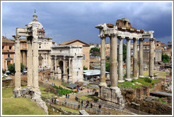 Arco di Settimio Severo (Arch of Septimius Severus) and Tempio di Saturno (Temple of Saturn), Roman Forum.
