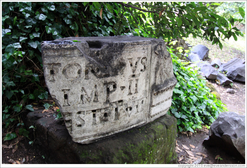 Charred, engraved stone, Roman Forum.