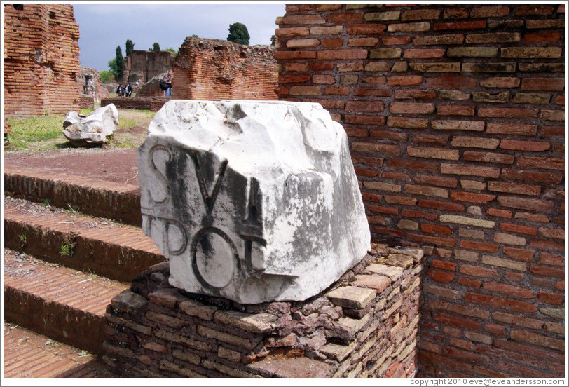 Inscribed stone block, Domus Flavia, Palatine Hill.