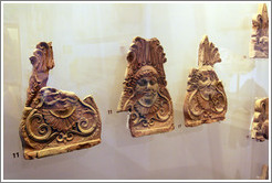 Antefissa a maschera silenica (carved mask ornaments on the roof of a building), 36-28 BC.? Museo Palatino (Palatine Museum).