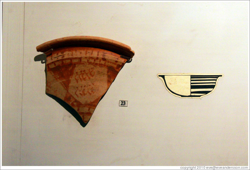 Fragment of a bowl made of purified clay, 720-580 BC.  Museo Palatino (Palatine Museum).