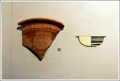 Fragment of a bowl made of purified clay, 720-580 BC.  Museo Palatino (Palatine Museum).