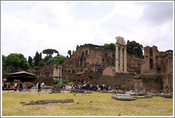 Palatine Hill and Tempio dei Castori (Temple of Castor and Pollux), Roman Forum.