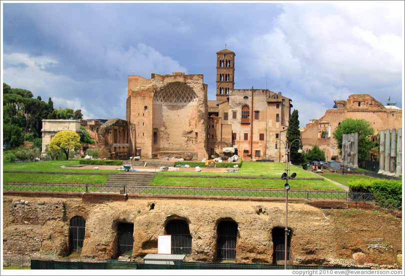 Tempio di Venere e Roma (Temple of Venus and Rome), Roman Forum, viewed from the Colosseum.