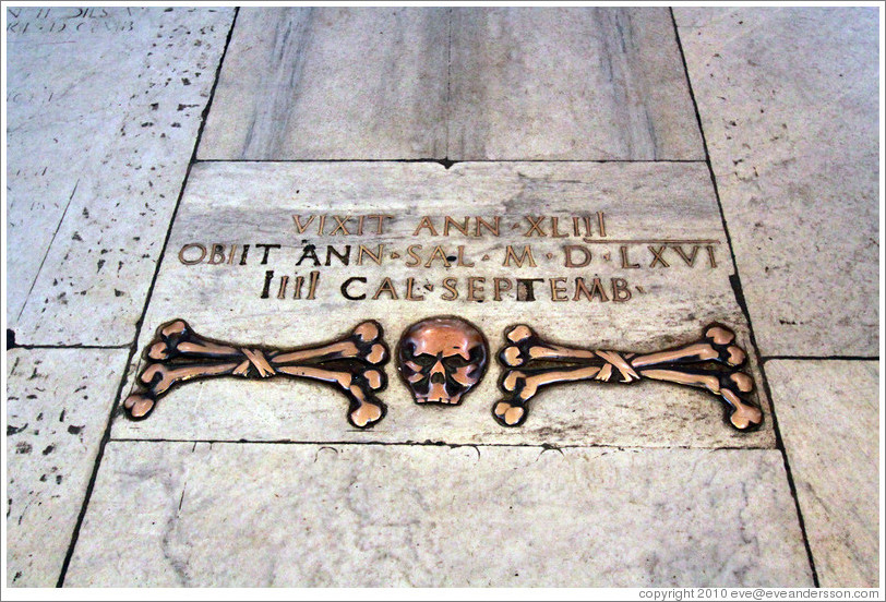 Skull and crossbones, Santa Maria del Popolo.