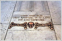 Skull and crossbones, Santa Maria del Popolo.