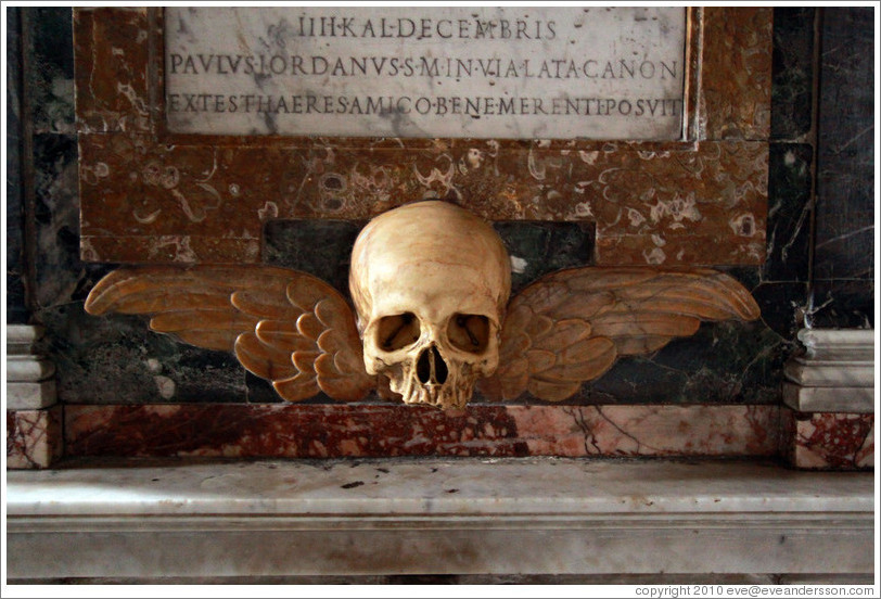 Skull with wings, Santa Maria del Popolo.