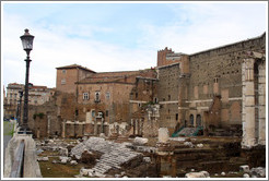 Foro di Augusto (Forum of Augustus) and a streetlight on Via dei Fori Imperiali.