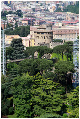 Gardens and city wall, viewed from St. Peter's Basilica.