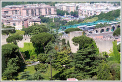 Gardens and city wall, viewed from St. Peter's Basilica.