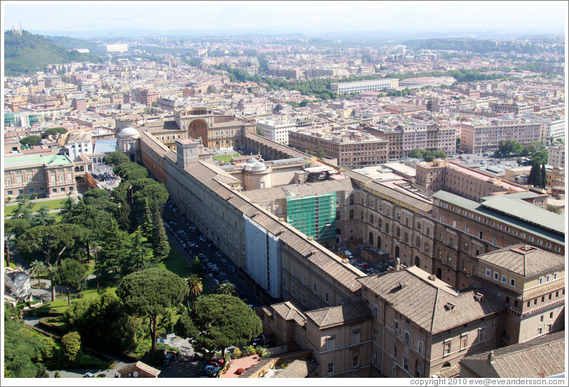Vatican Museums, viewed from St. Peter's Basilica.