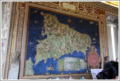 Upside down map of Sicily (drawn from Rome's point of view), Gallery of Maps, Vatican Museums.
