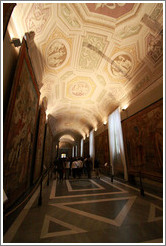 Tapestry Gallery, Vatican Museums.  The ceiling has been painted as to appear three dimensional.