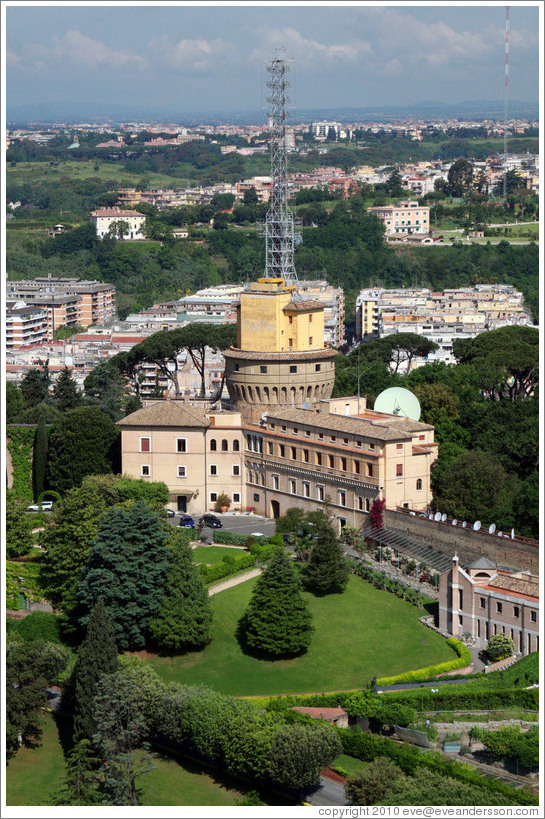 Radio Vaticana (Vatican Radio), viewed from St. Peter's Basilica.