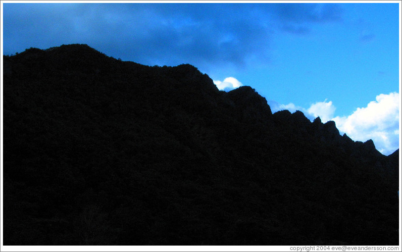 Mountain sillhouette.  Daisetsuzan National Park.  Hokkaido.