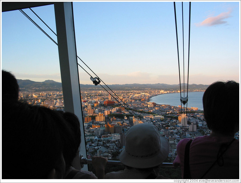 View of Hakodate from gondola on Mt. Hakodate.