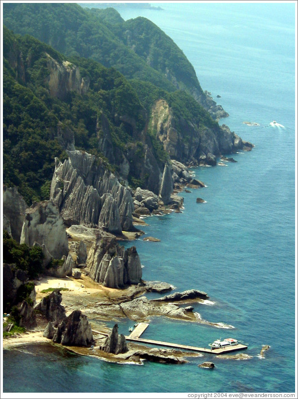 West coast of Shimokita peninsula.  Supposedly these cliffs look like buddhas.