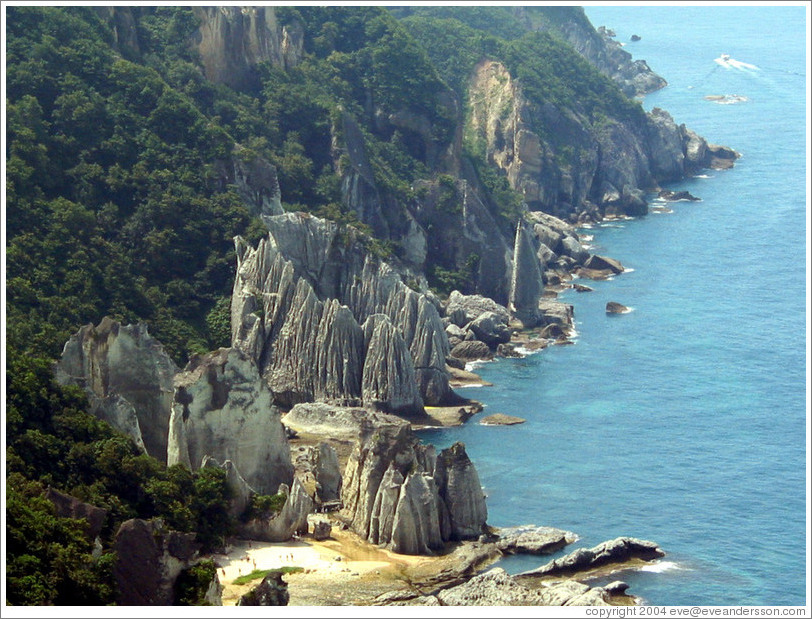West coast of Shimokita peninsula.  Supposedly these cliffs look like buddhas.