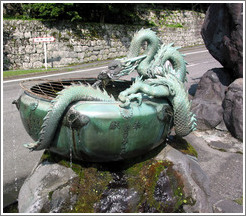 Dragon fountain near Rinno-ji Temple.