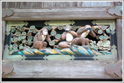 Three monkeys detail.  Tosho-gu Shrine.